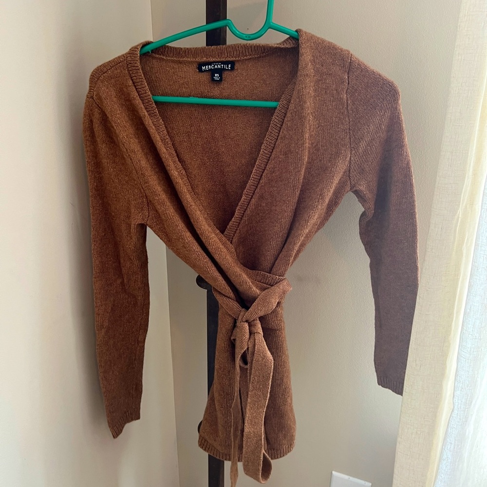 Nice casual wrap sweater. Goes with anything